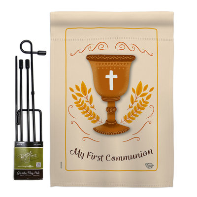 Ensemble de drapeaux en polyester 18,5 po x 13 po My First Communion