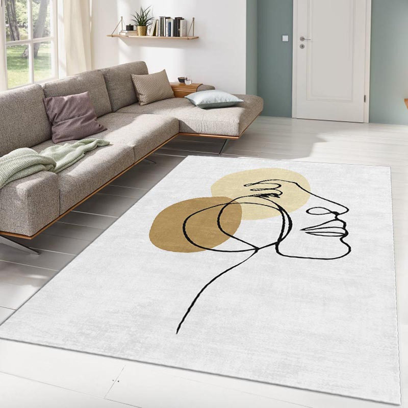 Non-Slip Area Rug, 100% Polyester, 47.2 x 70.9 inches | Raschel Knitting, Pile Height: 0.4 inches | Woven Carpet with Felt Dot Underside, Machine Washable | Stylish Digital Print Design for Home Decor