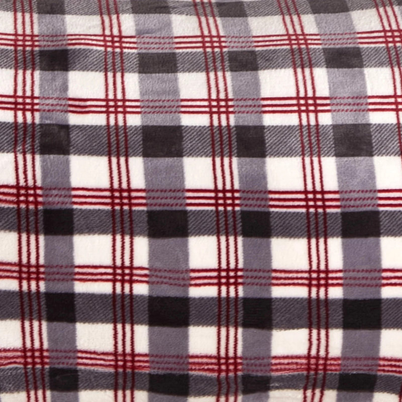 Dearfoams Royal Plush Plaid Full Body Pillow, Gray/Red