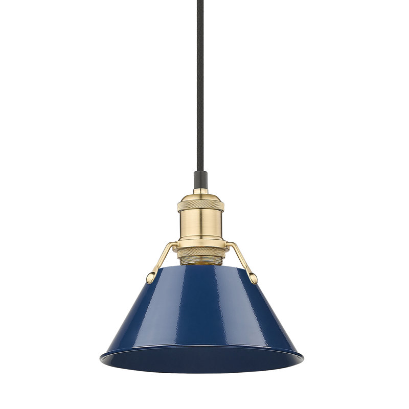 Weatherford 1 - Light Pendant, Navy Blue, 129" H x 7.5" W x 7.5" D, Brushed Champagne Bronze