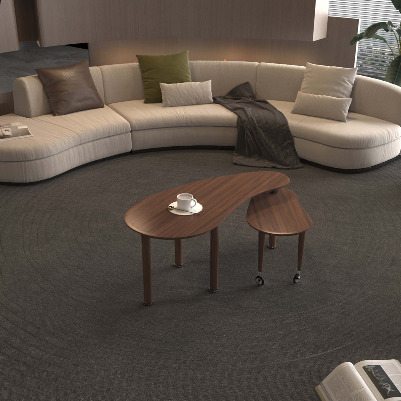Table basse rotative à 360 degrés, Noyer