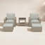 Chaise longue d'extérieur avec repose-pieds et coussins Sunbrella Leanne-848137516