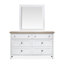 Très grand lit à panneau Sajish et commode à tiroirs avec miroir Portrait-934346892