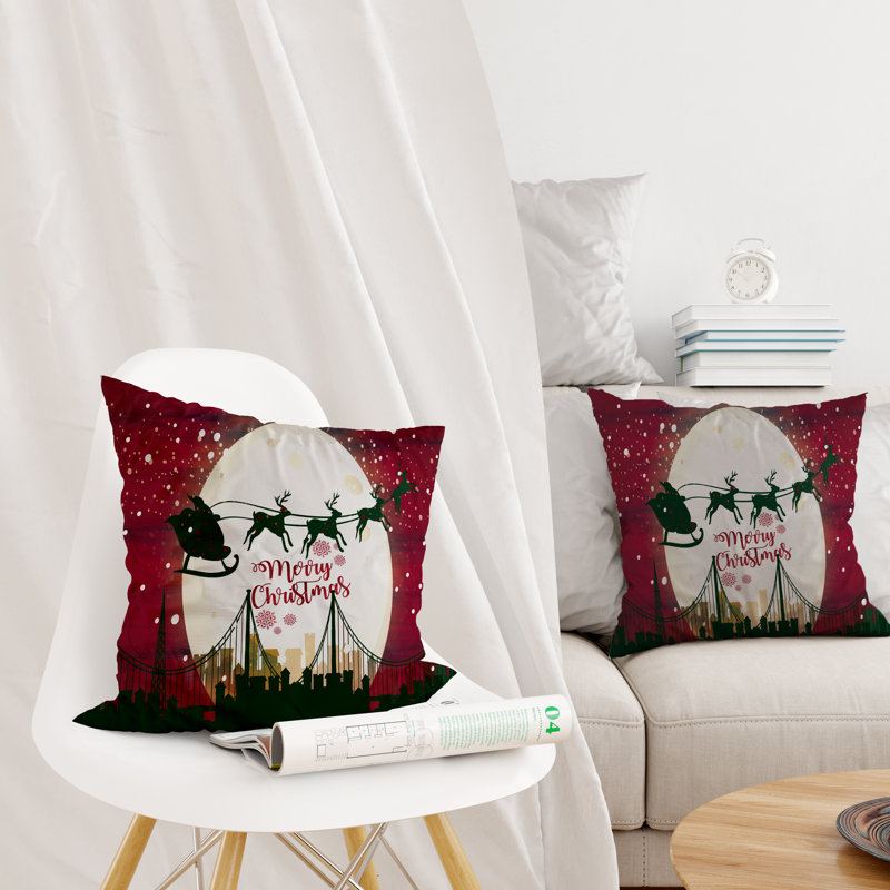 Coussin décoratif intérieur / extérieur Santa in the City Santa in the City, 24" X 24"