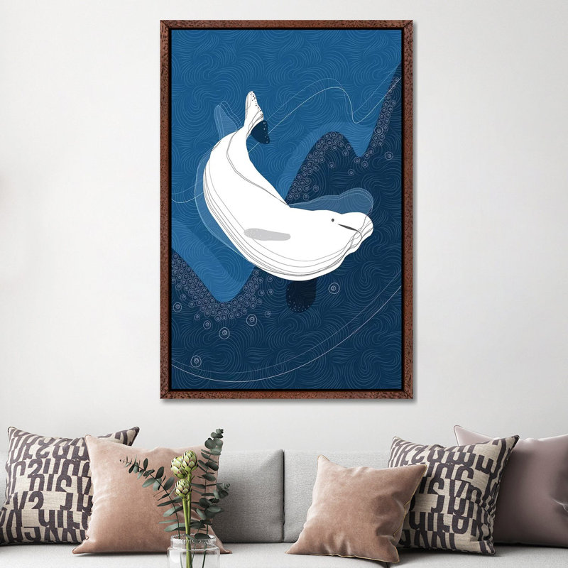 Beluga by Soul Curry Art & Illustrations - Floater Frame Gallery-Wrapped Canvas Giclée on Canvas, 152.4 cm H x 101.6 cm W