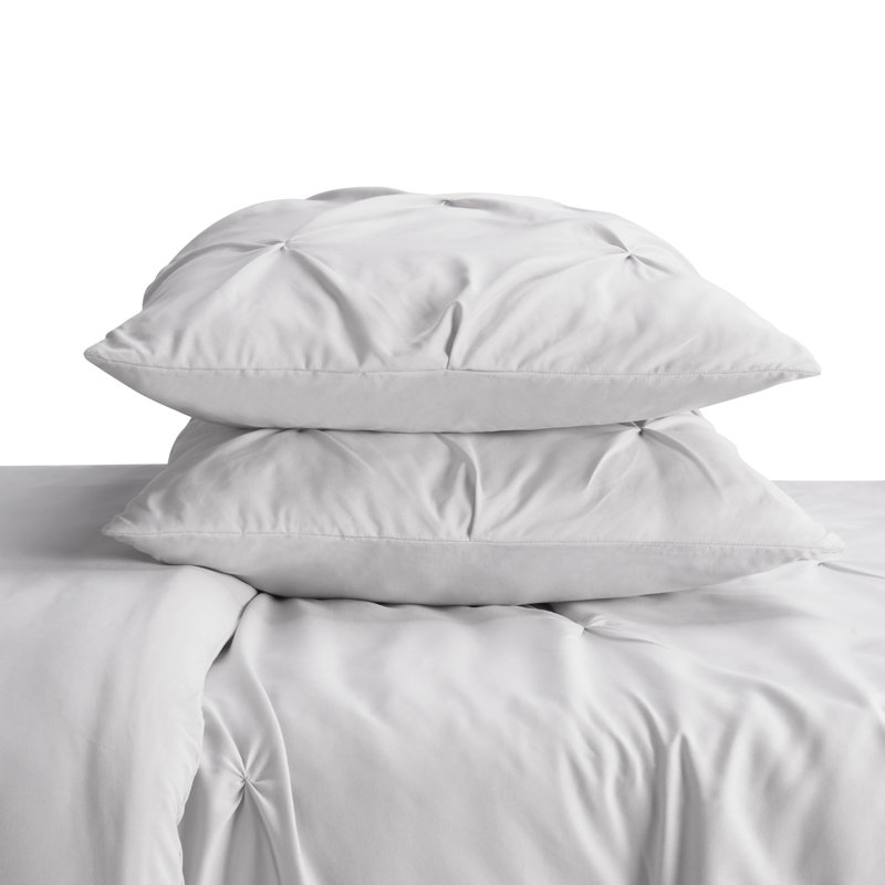 Simply Clean Light Gray Microfiber 3-Piece Duvet Cover Set