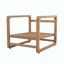 Méridienne d'extérieur, fauteuil club en bois d'acacia, siège surdimensionné avec ensemble de coussins-1389550910