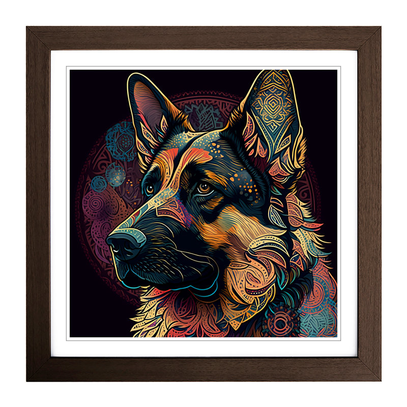 Single Picture Frame Print on Wood, Walnut