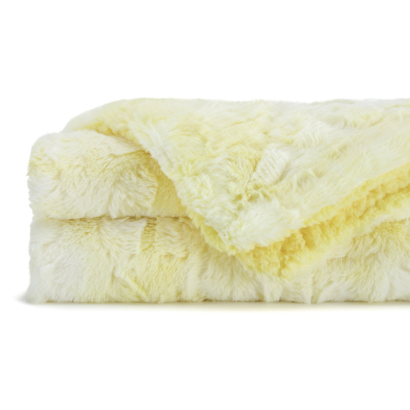 Couverture tissée , L 50 po x L 65 po, Jaune