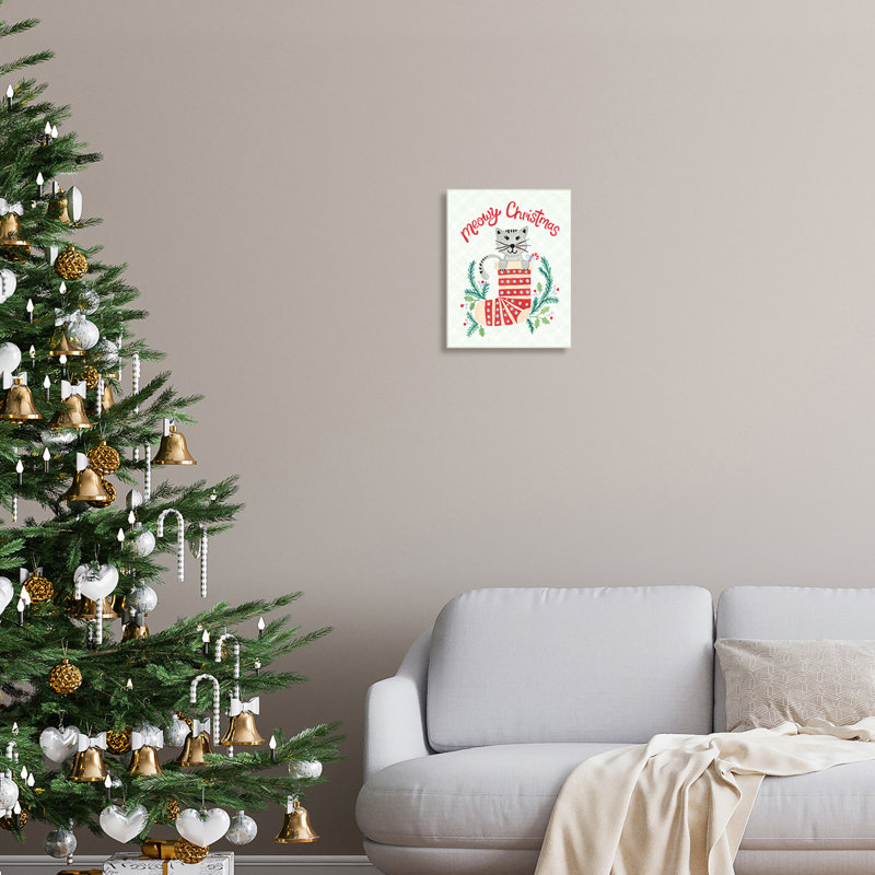 Meowy Christmas Clever Cat Nestled, Plaque murale, H 15 po x l 10 po x P 0,5 po
