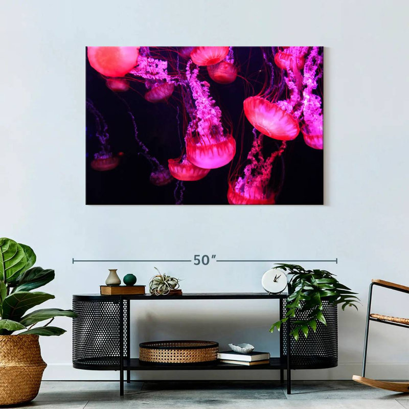 Bright Pink Jellyfish, 30" H x 45" W