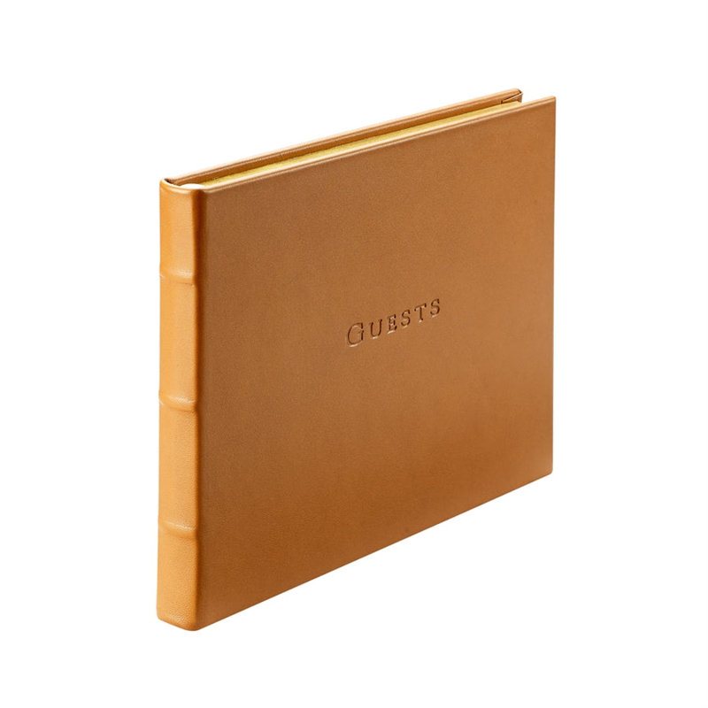 Graphic Image Guest Book, Leather, British Tan