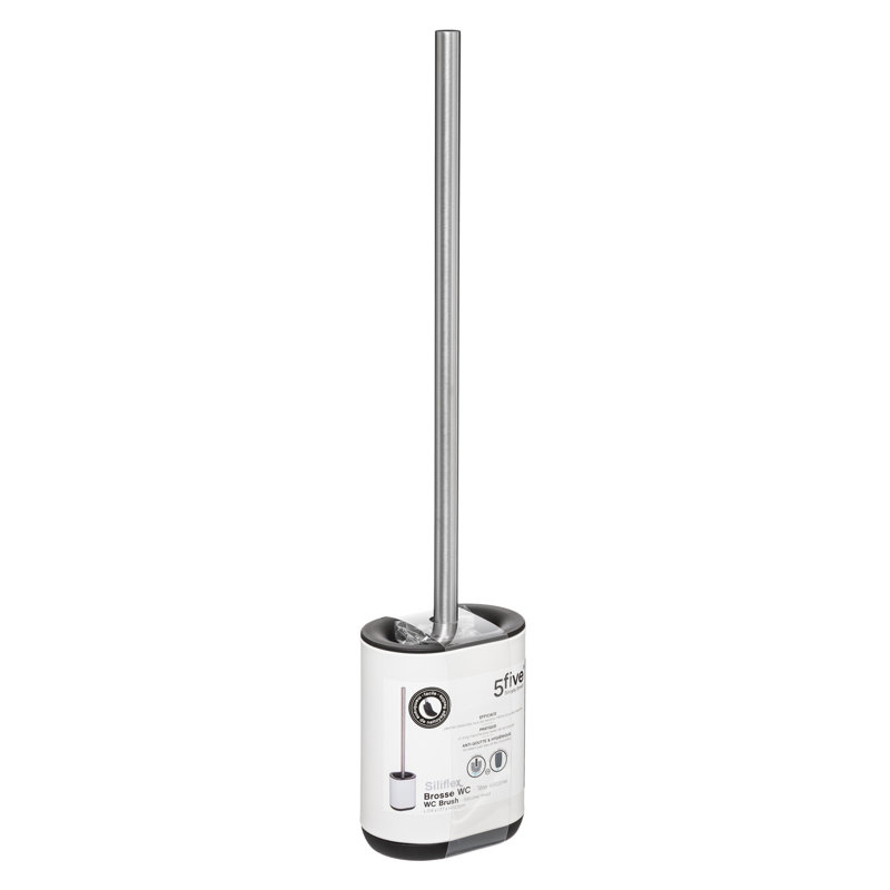Free-Standing Toilet Brush and Holder, White