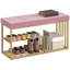 HOMCOM Shoe Storage Bench with Seat Cushion Tufted Shoe Rack Bench-1941315051