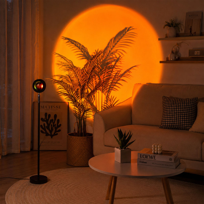 Sunset Projection Floor Lamp with Rotating LED Light