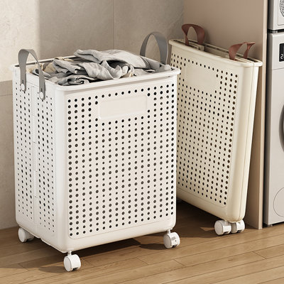 Panier à linge en plastique avec poignées