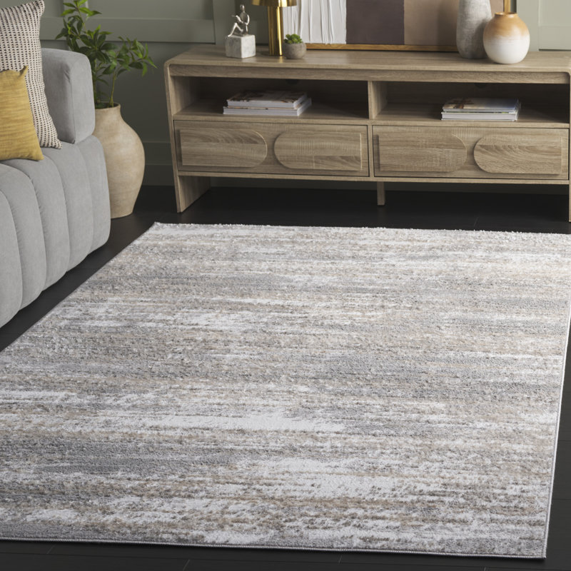 Tapis ivoire / gris Maya 122, Rectangle 9 pi x 12 pi