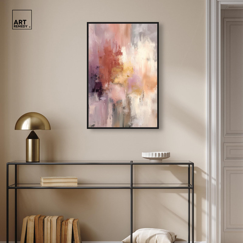 "Hazy Sunset I", reproduction d'art sur toile par Art Remedy, cadre noir, 20 x 30, H 31 po x l 21 po, Structure noire