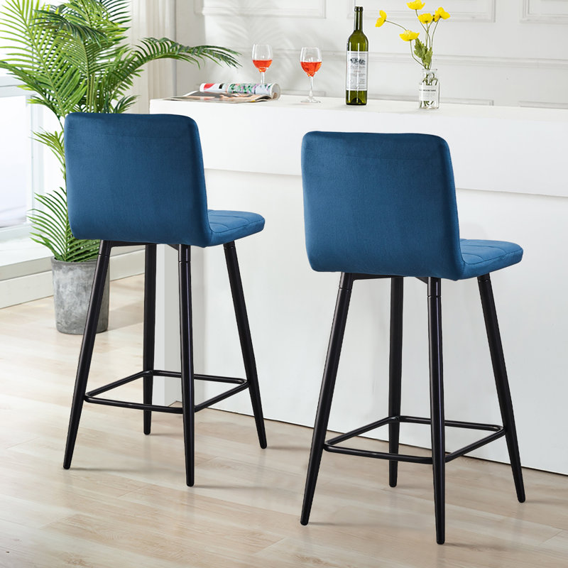 Akshata 64.5cm Bar Stool, Blue