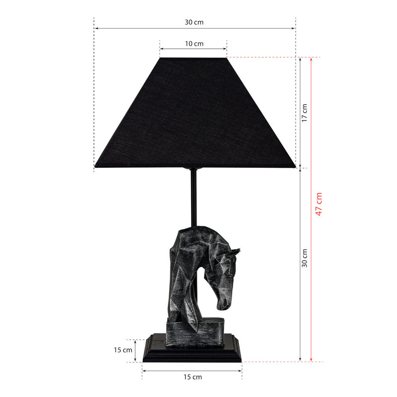 Elegant Black Table Lamp, Metal Body, 11.8 in Diameter x 18.5 in Height | Fabric Cap, E27 Socket, Max 40W | Modern Design for Home & Office | Stylish Lighting Solution for Any Room Decor