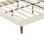 Structure de lit plateforme tapissier avec tête de lit haute enveloppée de mousse, lattes en bois franc robustes, aucun sommier tapissier, design rétro moderne pour le confort et le soutien.