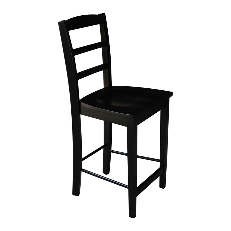 Klynn Solid Wood Counter Stool, Black