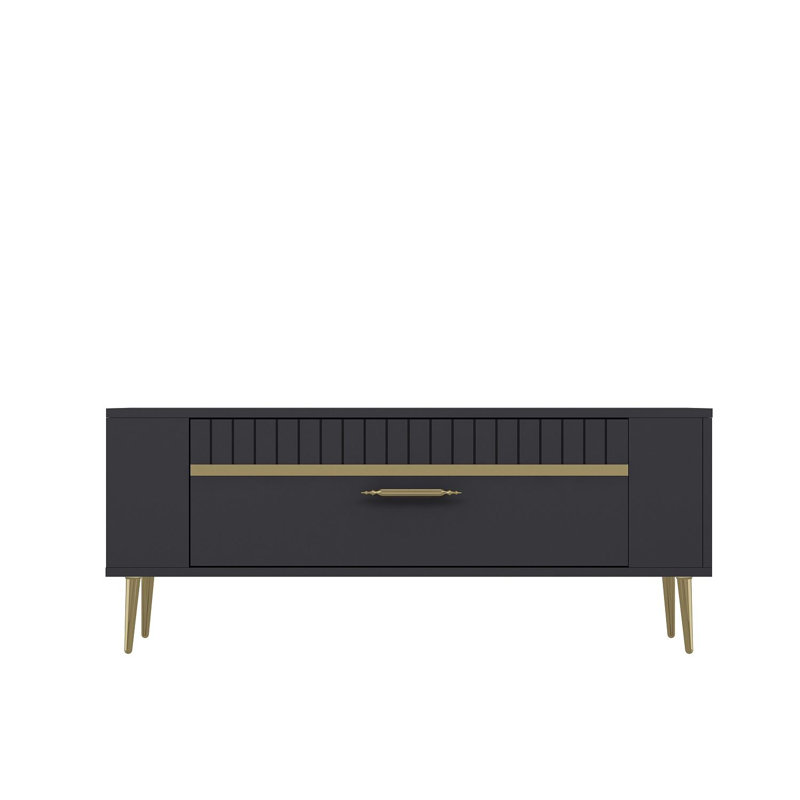 Olivia Unfinished TV Stand, 120cm, Grey/Gold