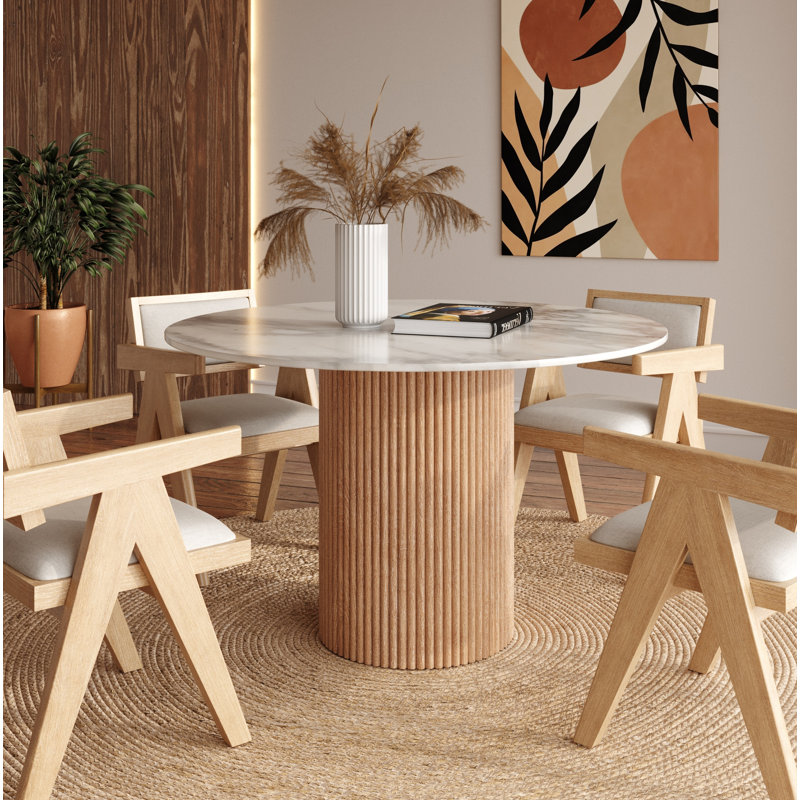 Table de salle à manger à piédestal 47 po Carmela