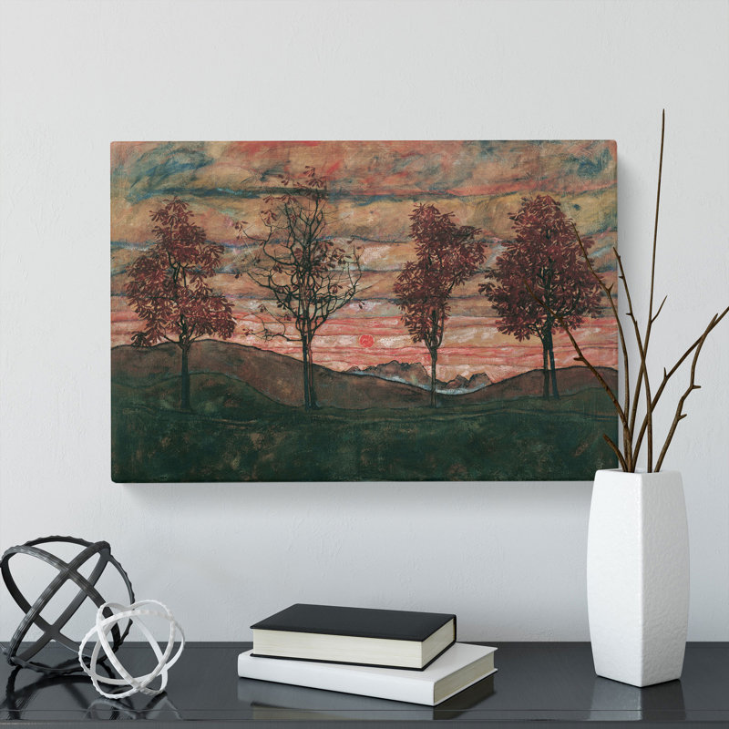 Four Trees by Egon Schiele - Wrapped Canvas, 50cm H x 76cm W x 3cm D