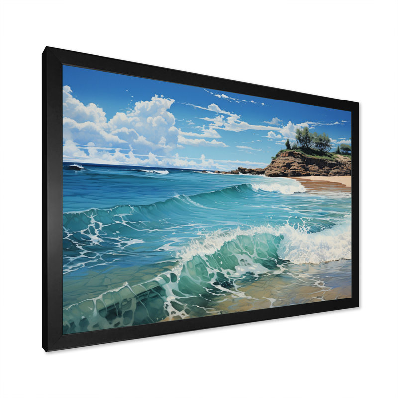 Thai Coastal Paradise - Nautical & Beach Canvas Wall Art, H 30 po x l 40 po x P 1,5 po, Cadre photo noir