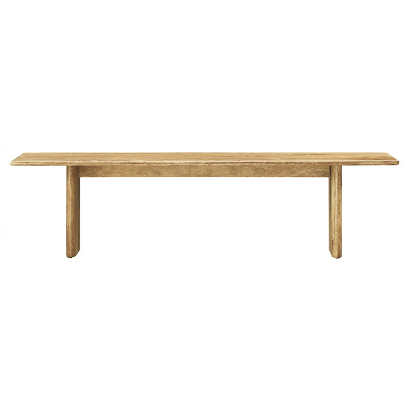 Banc en bois Amistad par Modway, Chêne, H 18,5 po x l 72 po x P 15 po