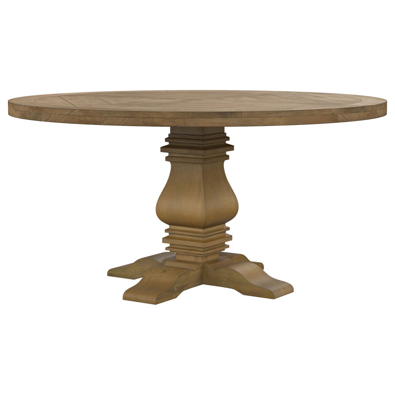 Rustic Honey Round Wood Dining Table