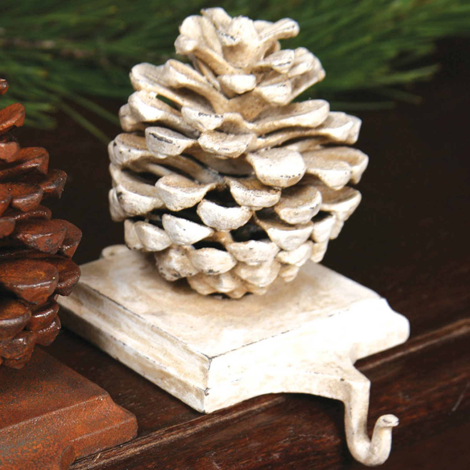 Stocking Holder, Cast Iron White