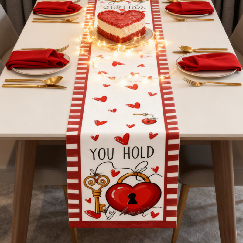 Chemin de table en forme de cœur pour la Saint-Valentin, B