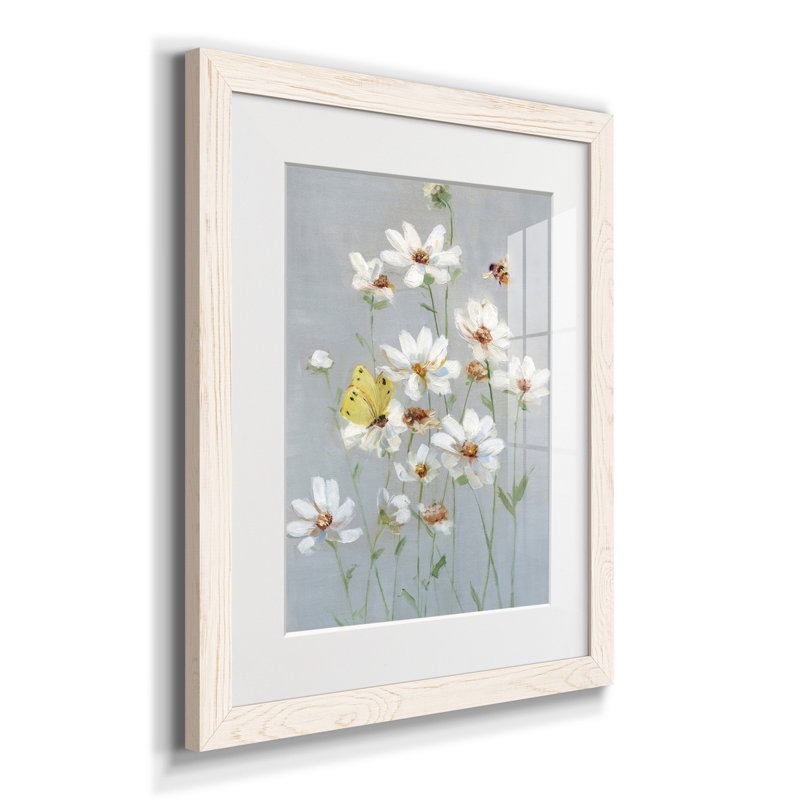 «Gathering Daisies I» - Impression, Blanc, H 20 po x l 17 po x P 1,5 po