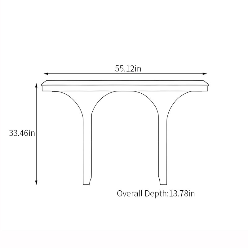Console arquée moderne et créative, H 33,46 po x l 55,12 po x P 13,78 po