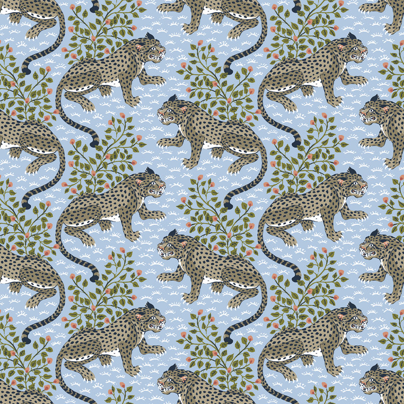 Papier peint adhésif bleu clair Bagheera