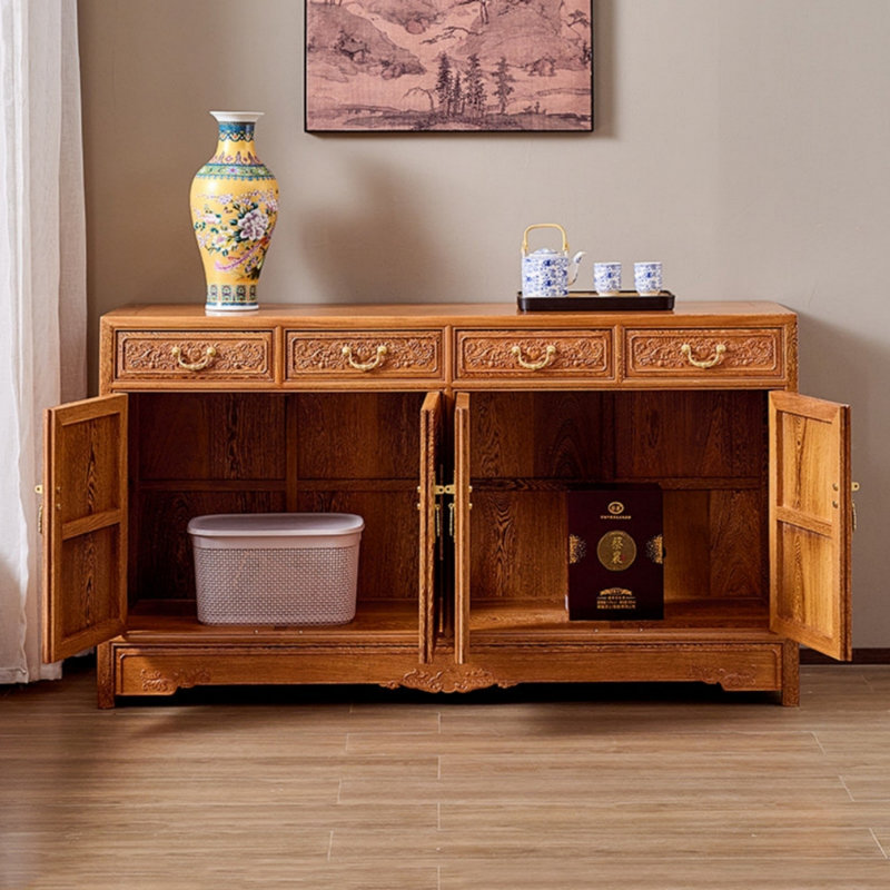 Large-Capacity Vintage-Style Sideboard, Burlywood