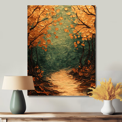 Geovani, feuilles, forêt brune, tranquillité I - feuilles, art mural