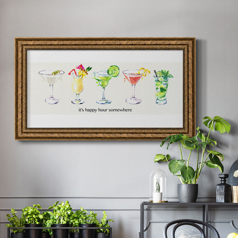 «Happy Hour Cocktail», cadre photo unique, impression sur toile, H 25 po x l 45 po x P 1 po