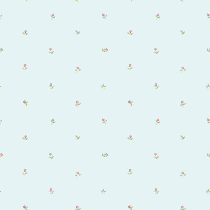 Devaughn 10m x 53cm Matte Wallpaper Roll, Blue/Pink