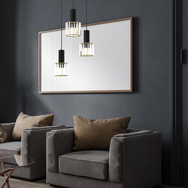 Cristal 3 - Light Black Cylinder Pendant