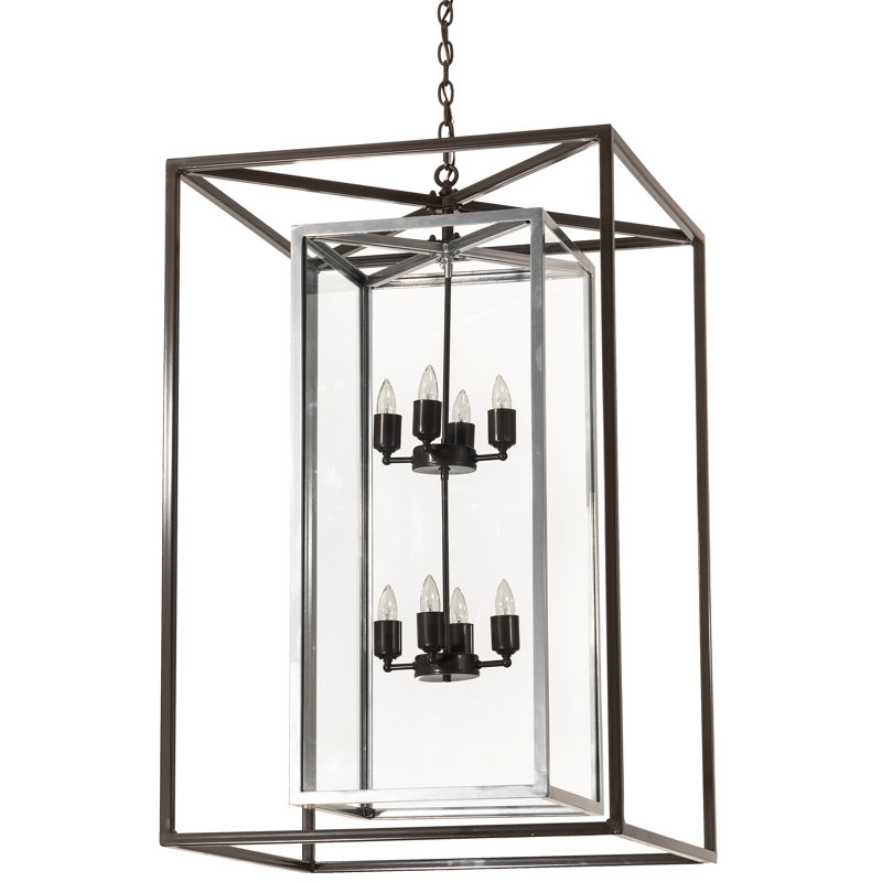 8 - Light Dimmable Lantern Square / Rectangle Chandelier