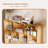 10 Cubes Bookshelf, Wooden 3-Tier Open Shelf Bookcas Book Shelf Storage Organizer with 5 Iron Legs for Home Office, Living Room, Bedroom-186359215
