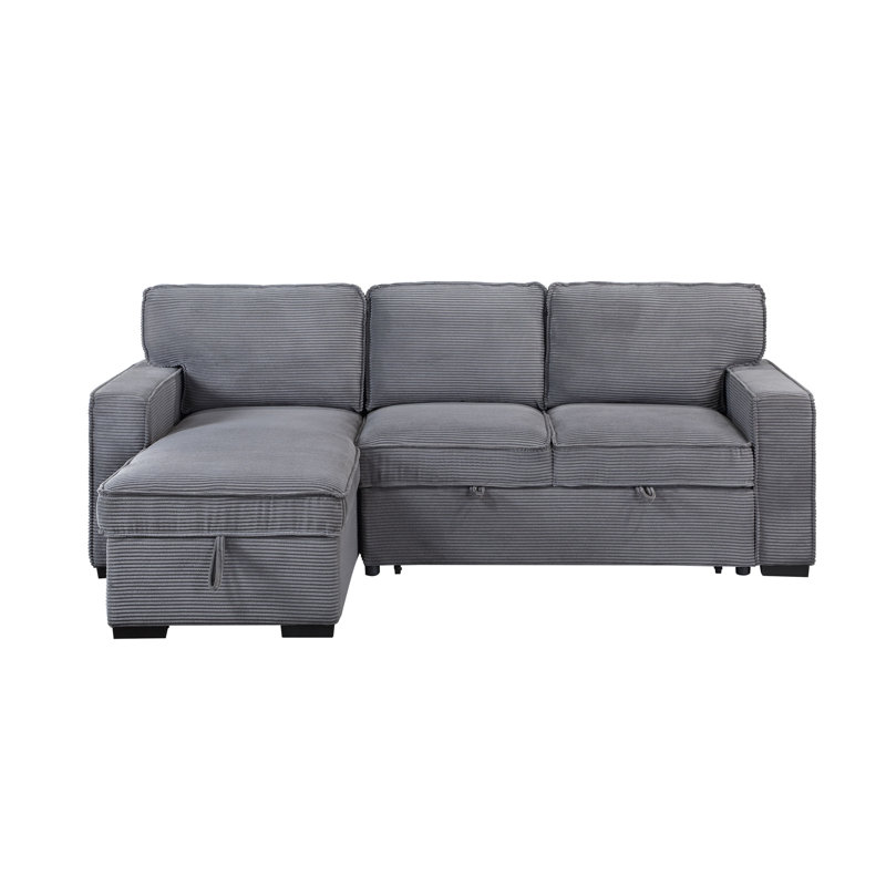 Upholstered Reclining L-Shaped Sectional, Light Gray