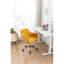 Chaise de bureau rotative à hauteur ajustable 360 ° avec pieds en métal dorés et roue universelle-1355197077