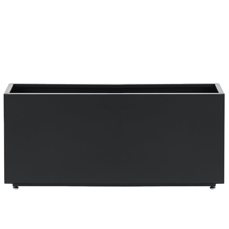 Boîte à fleurs rectangulaire en métal noire avec trous de drainage, l 40 po x P 12 po x H 16 po, contenant pour plante d'extérieur toutes saisons pour patio, cour ou balcon, série Block, pot à fleurs Span