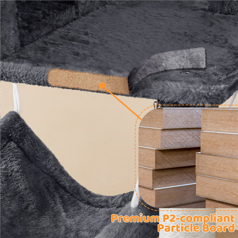 Multiple Level Cat Tree with Scratching Posts, Dark Gray