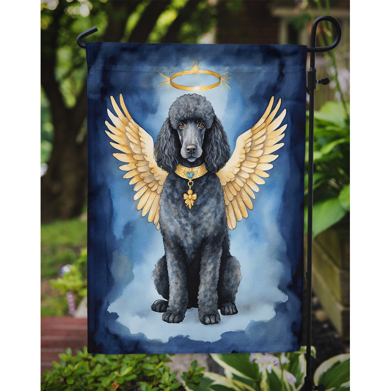Drapeau de jardin caniche noir mon ange