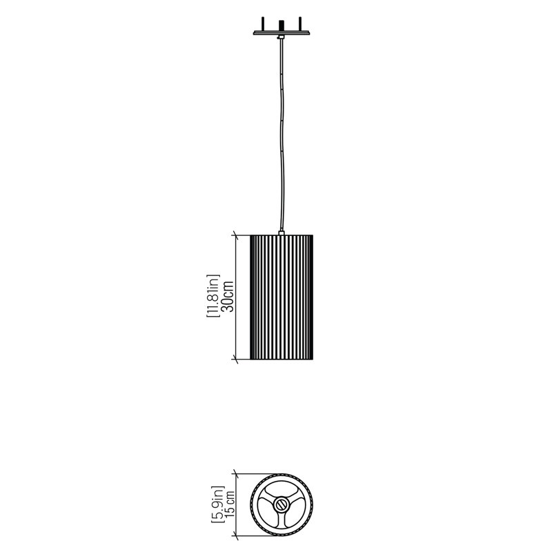 Living Hinges 1 - Light Pendant, Walnut, 11.81" H x 5.9" W x 5.9" D